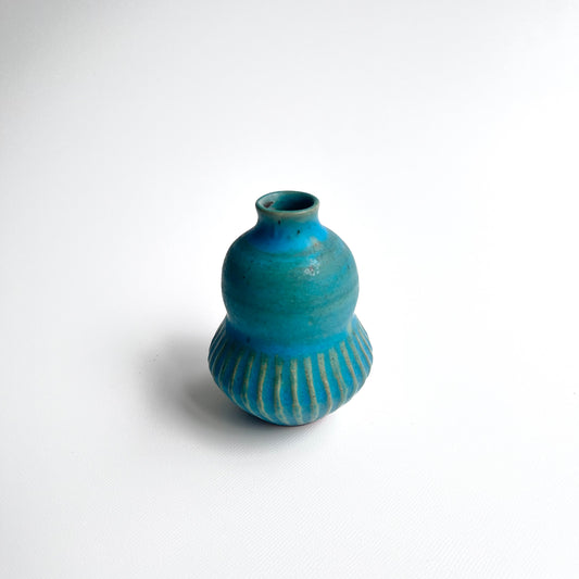 トルコ釉シノギ一輪挿 ②