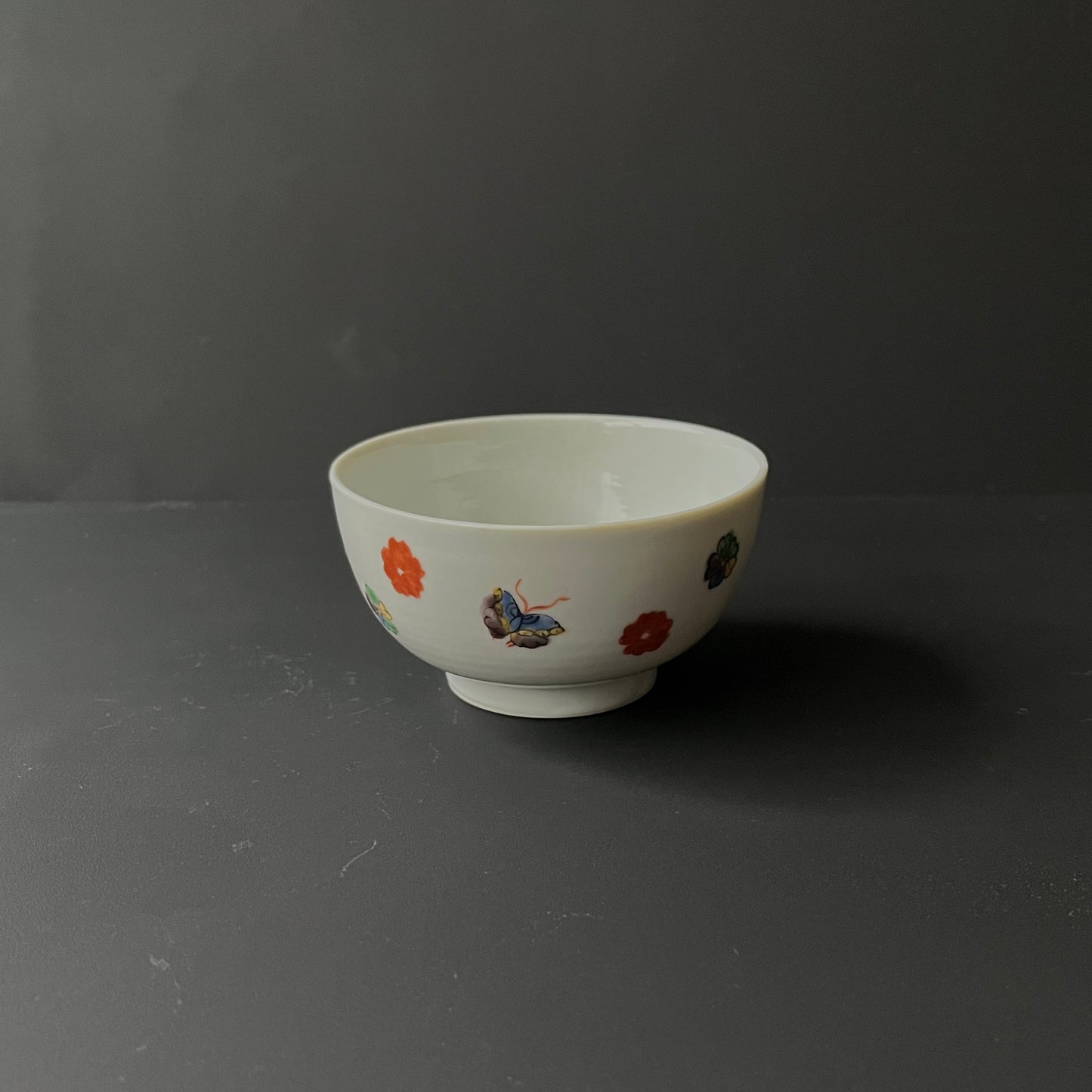 色絵花動物飯碗(小)