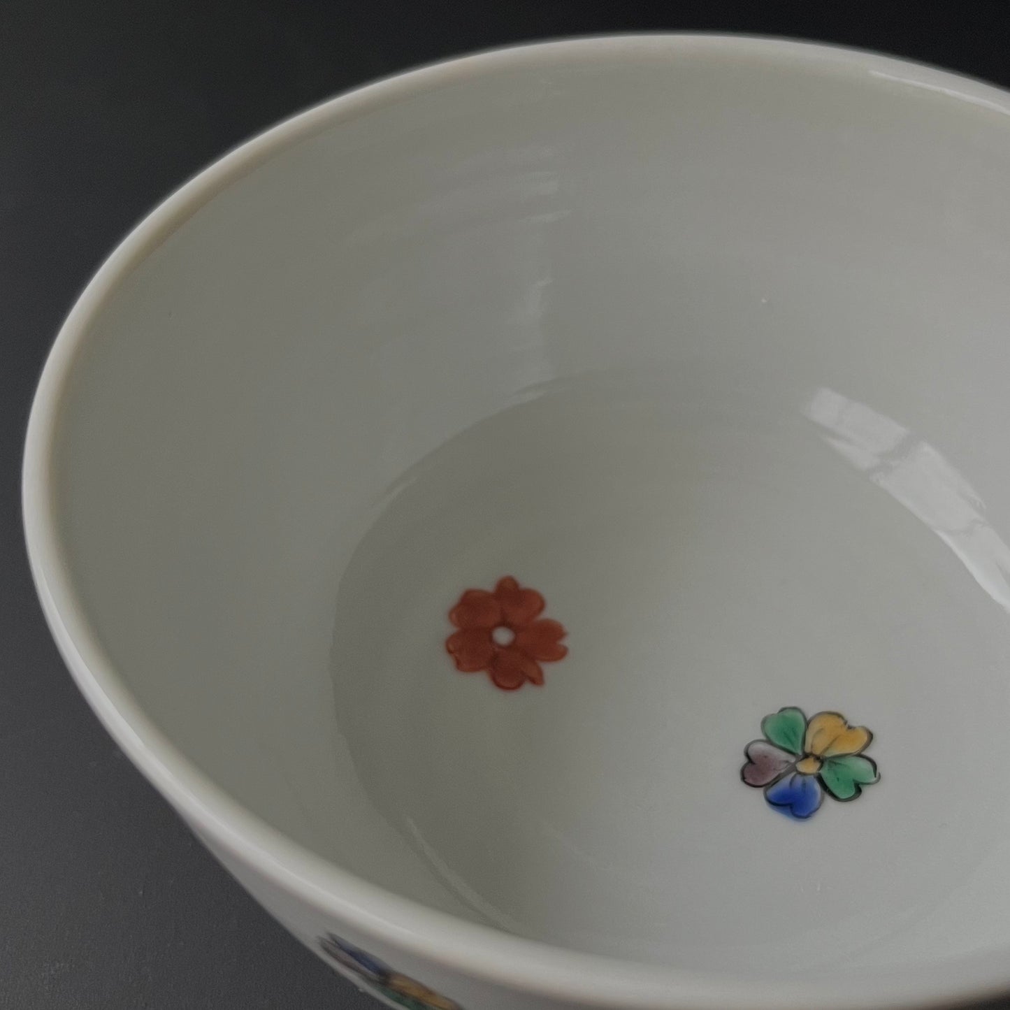 色絵花動物飯碗(大)