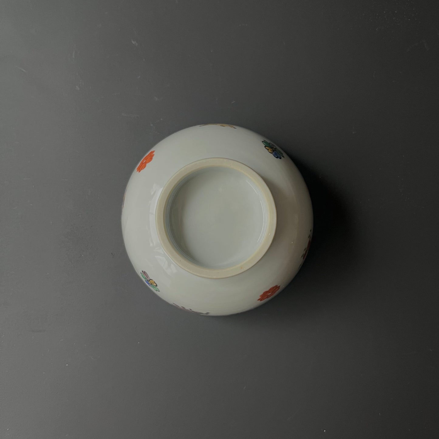 色絵花動物飯碗(大)