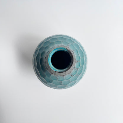 トルコ釉シノギ花器
