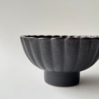 黒釉菊鉢
