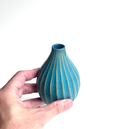 トルコ釉シノギ花器