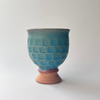 トルコ釉シノギ高杯カップ - dandeliOn