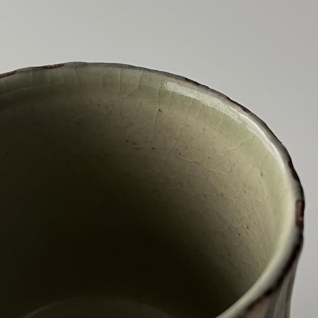 切立マグカップ（青縞々）