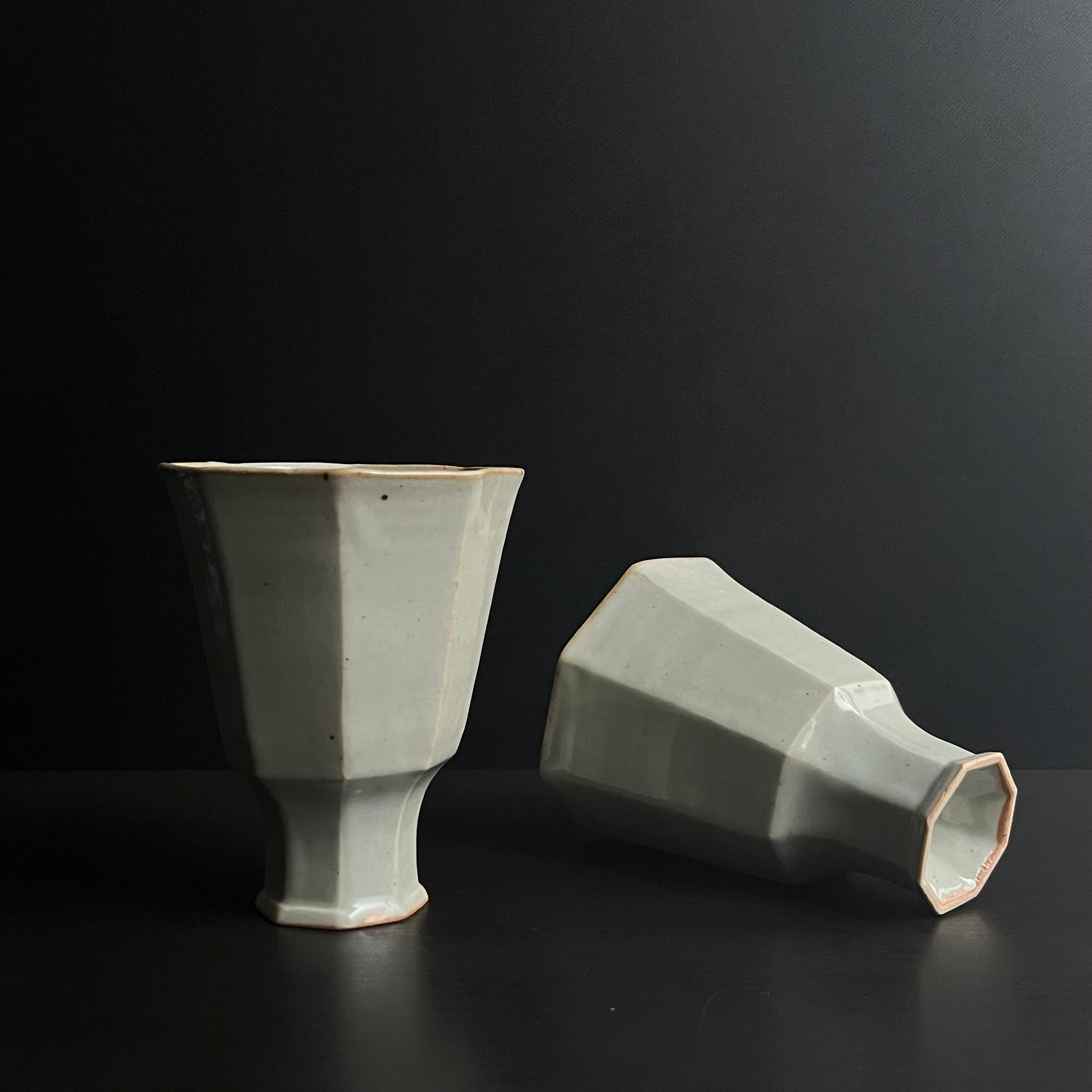 白磁八角ゴブレット