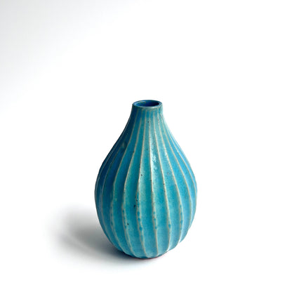 トルコ釉シノギ花器