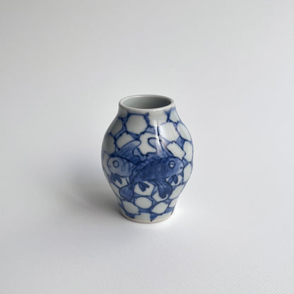 絵変わりミニ花入れ（魚紋）