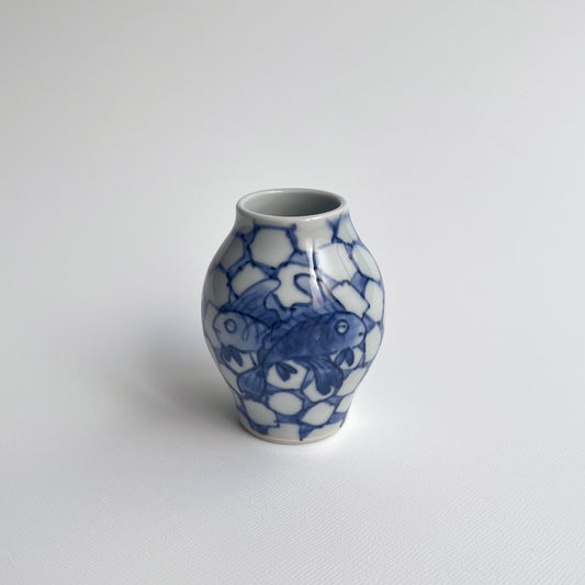 絵変わりミニ花入れ（魚紋）