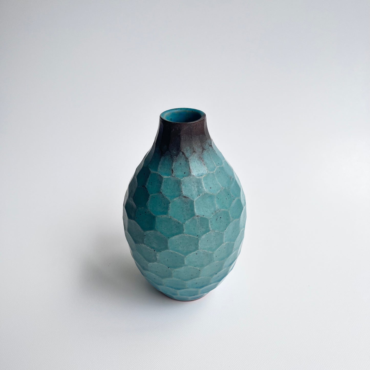 トルコ釉シノギ花器