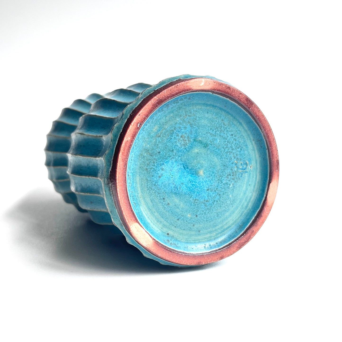 トルコ釉シノギ花器