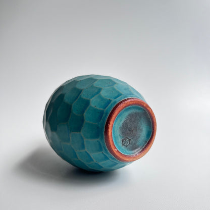 トルコ釉シノギ花器