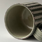 切立マグカップ（青縞々）