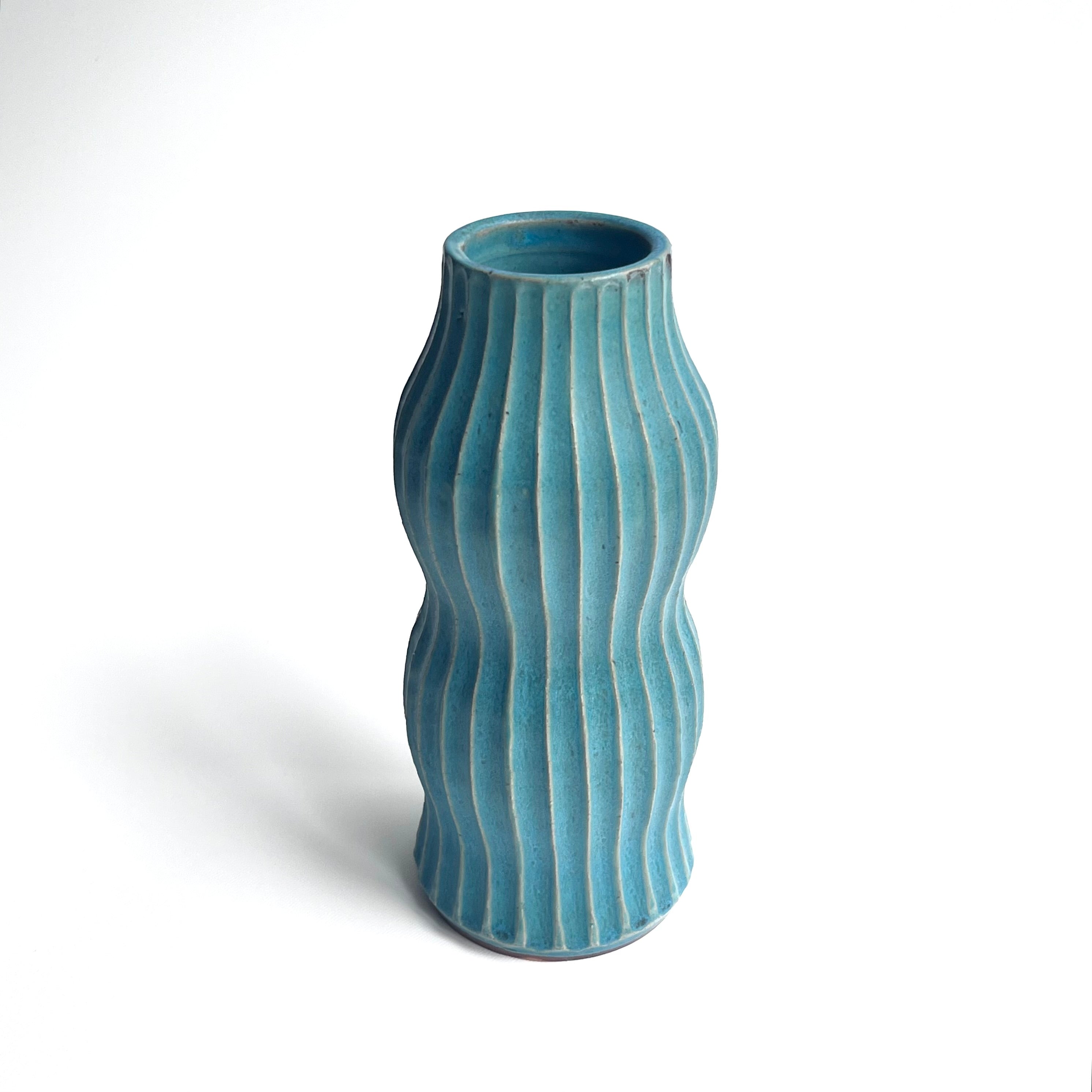 トルコ釉シノギ花器