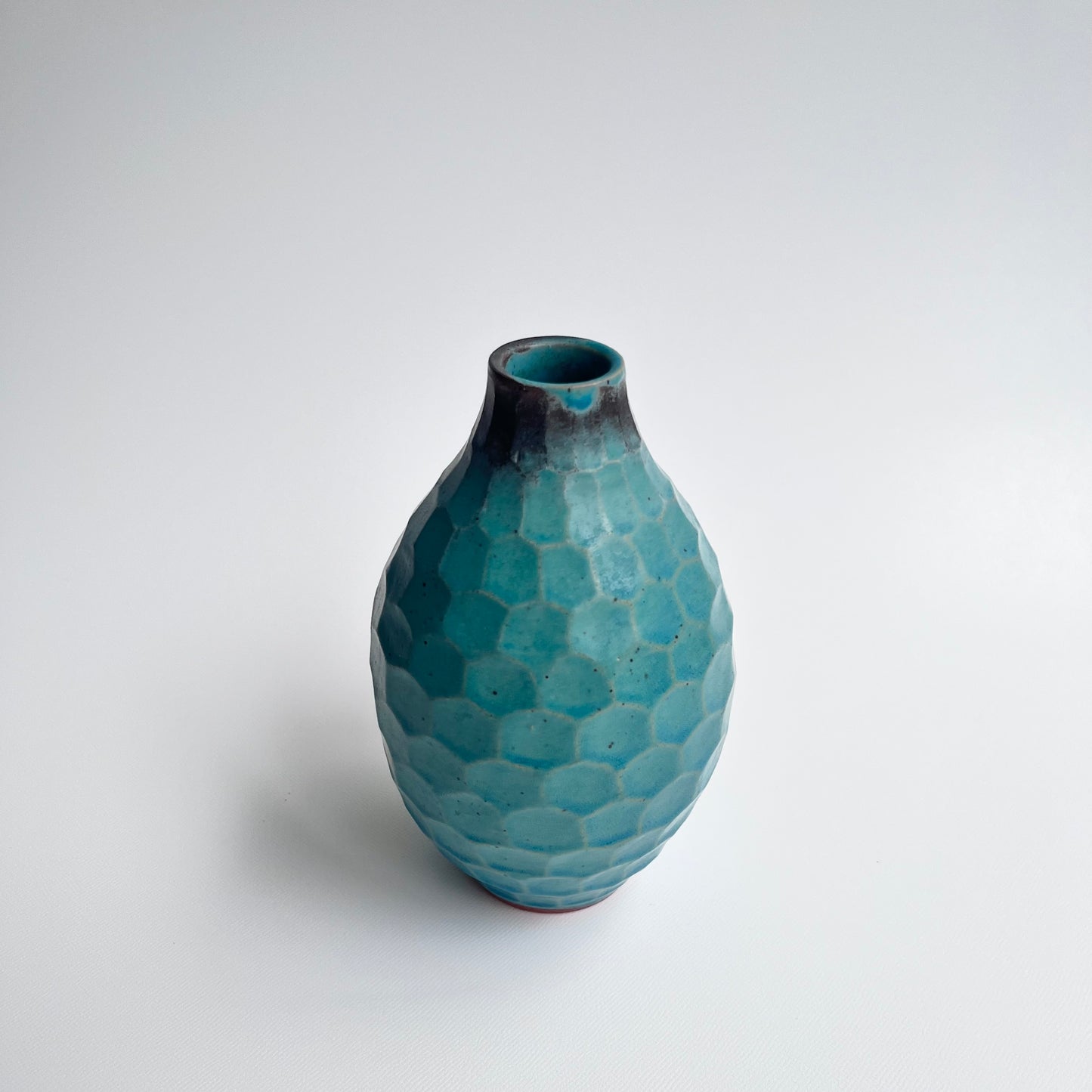 トルコ釉シノギ花器