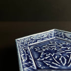 瑠璃釉五角小皿