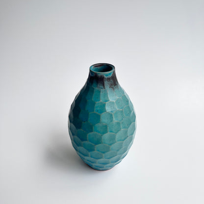 トルコ釉シノギ花器