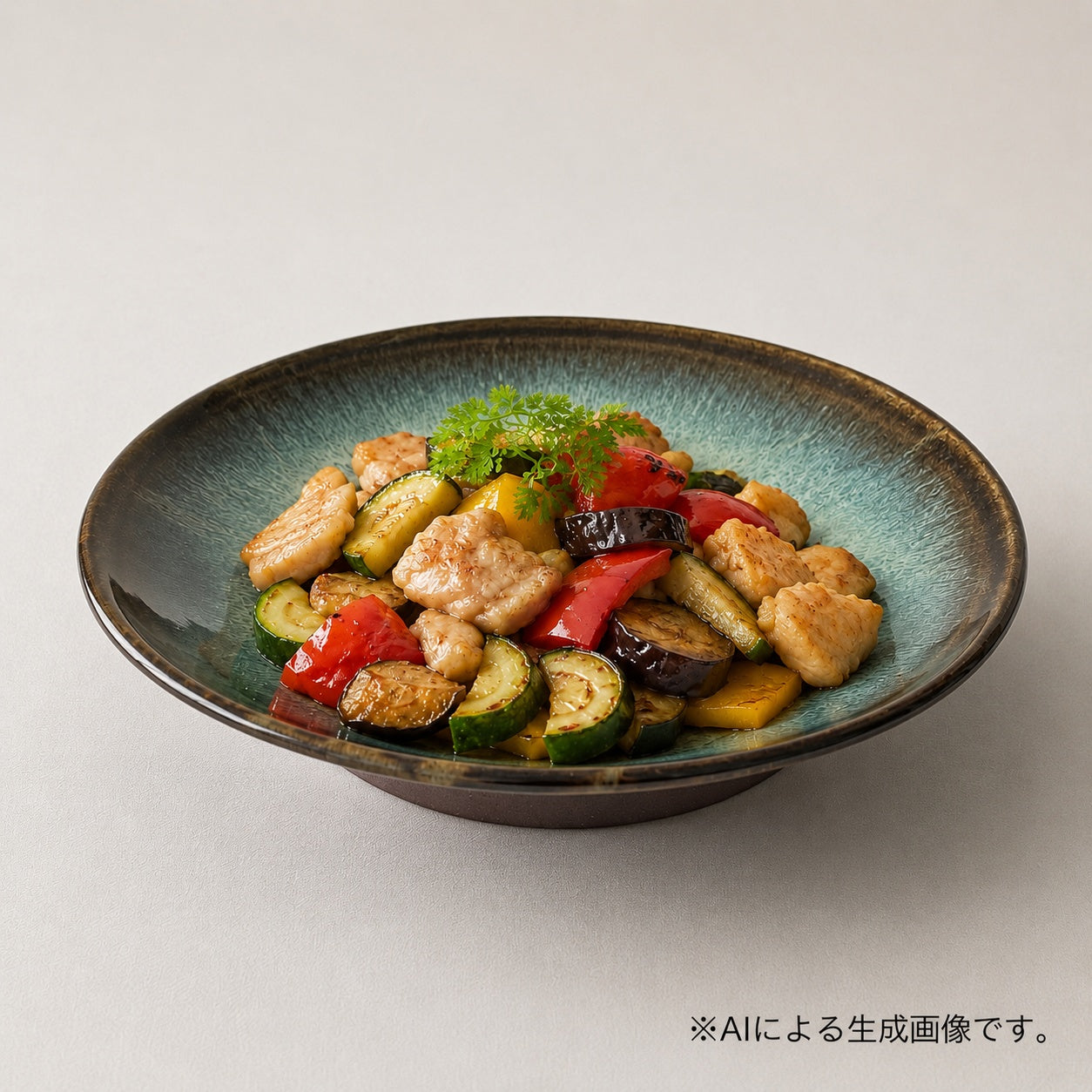 青小代七寸皿