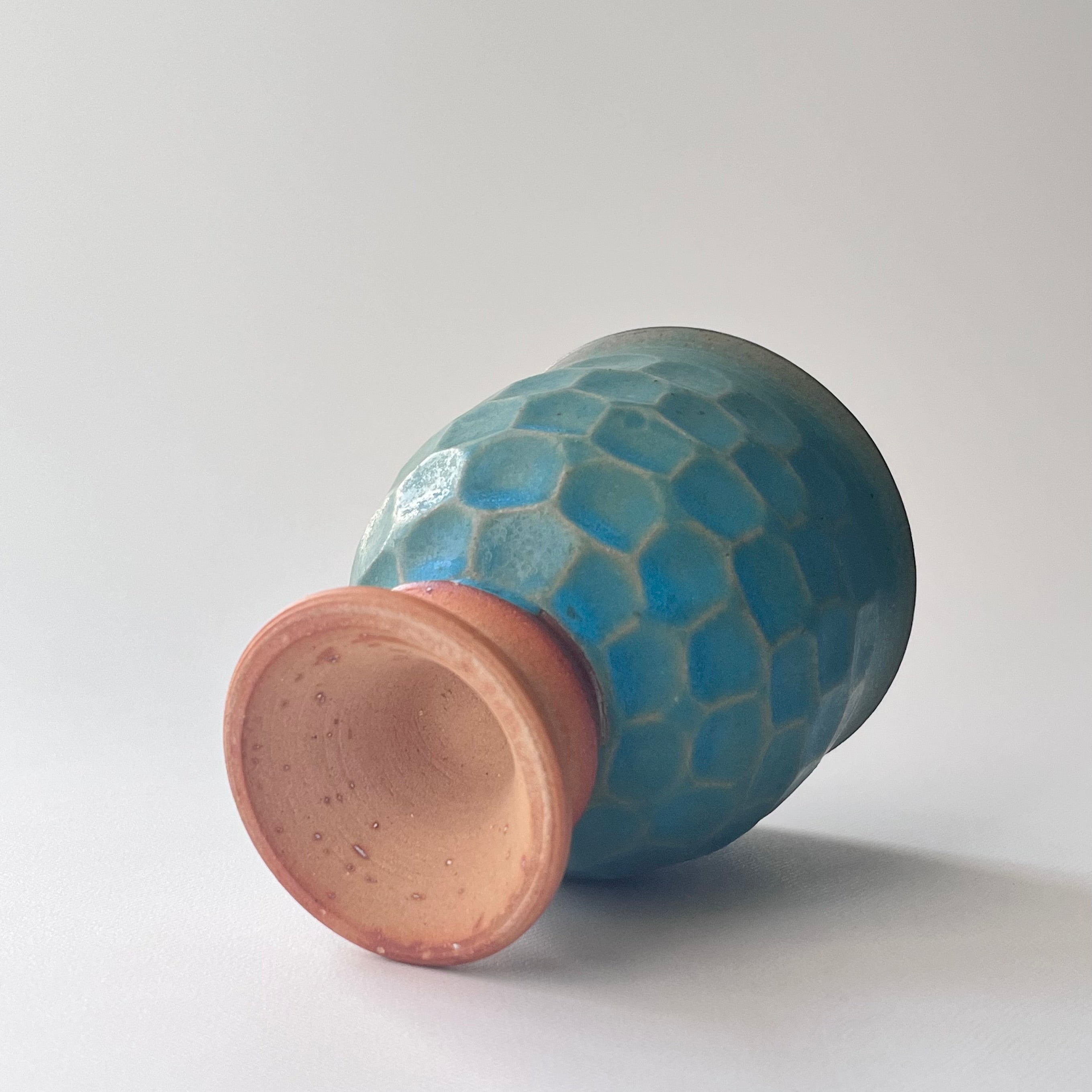 トルコ釉シノギ高杯カップ - dandeliOn