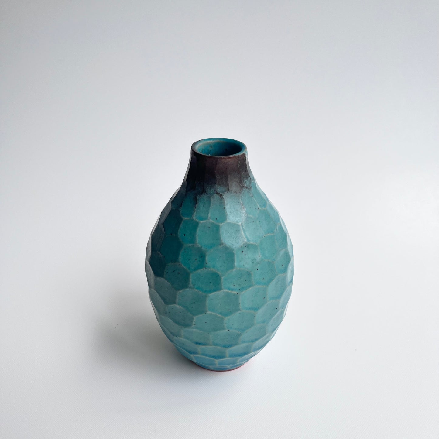 トルコ釉シノギ花器