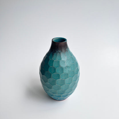 トルコ釉シノギ花器