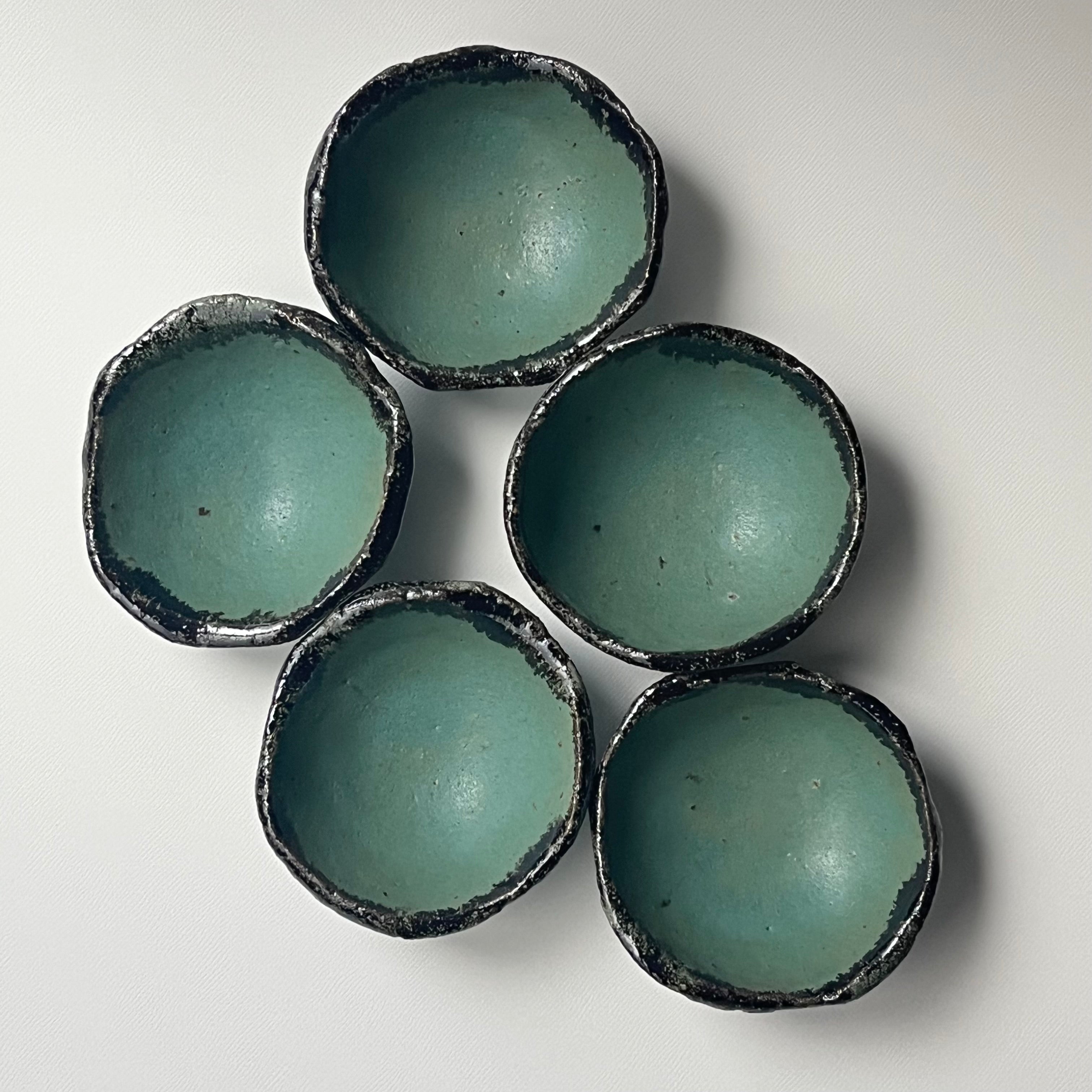 緑青釉豆小鉢