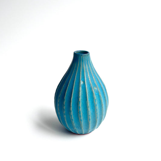 トルコ釉シノギ花器