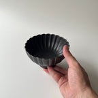 黒釉菊鉢
