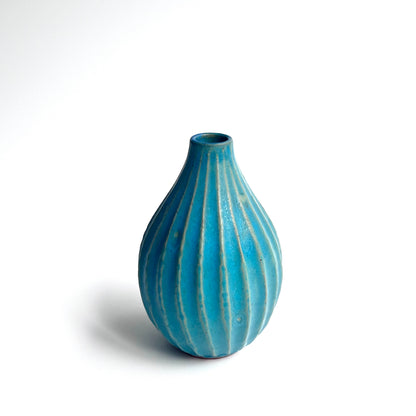 トルコ釉シノギ花器