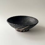 白線文様黒釉ボウル（大）