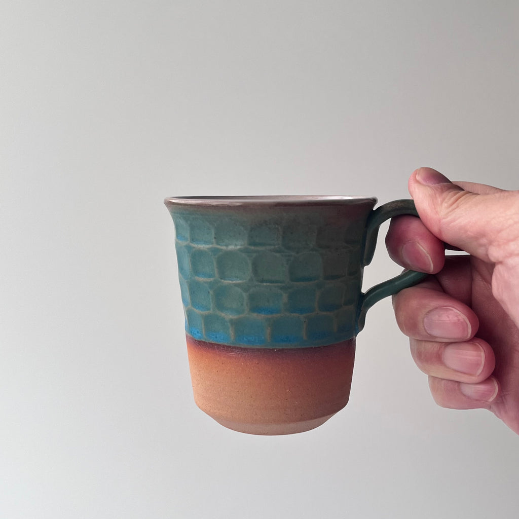 トルコ釉シノギマグ ①