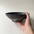 白線文様黒釉ボウル（大）