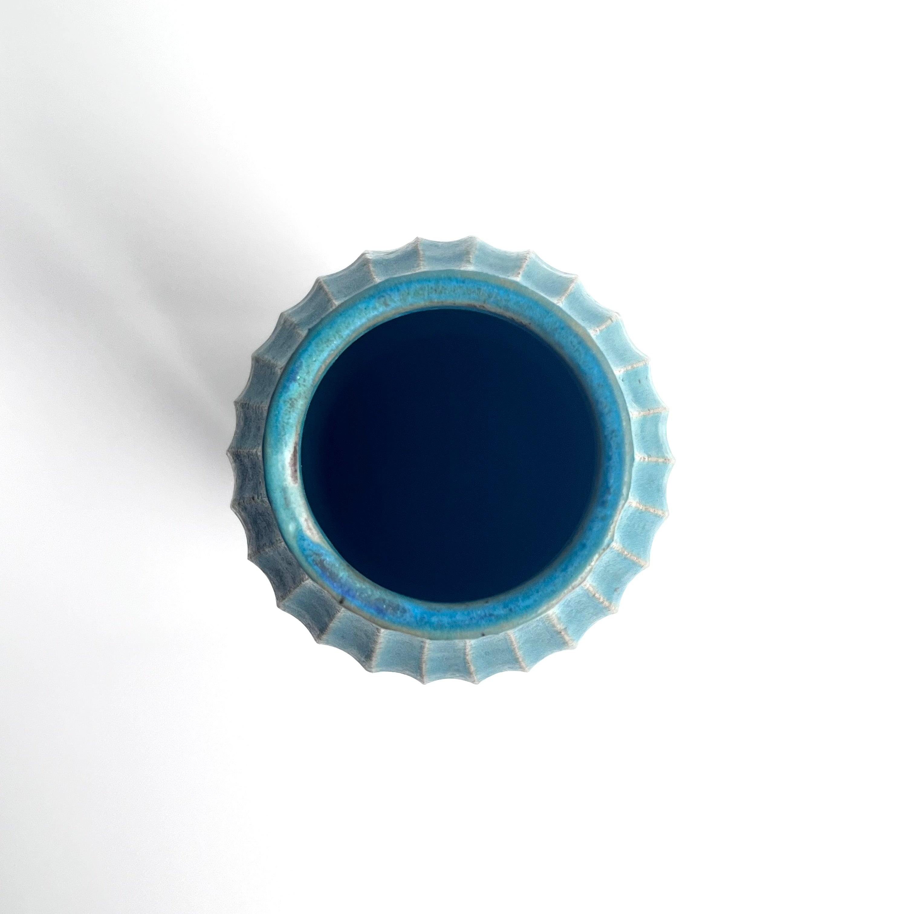 トルコ釉シノギ花器