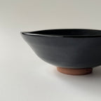 黒絵鉢　五福蝙蝠