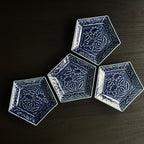 瑠璃釉五角小皿