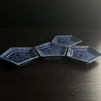 瑠璃釉五角小皿