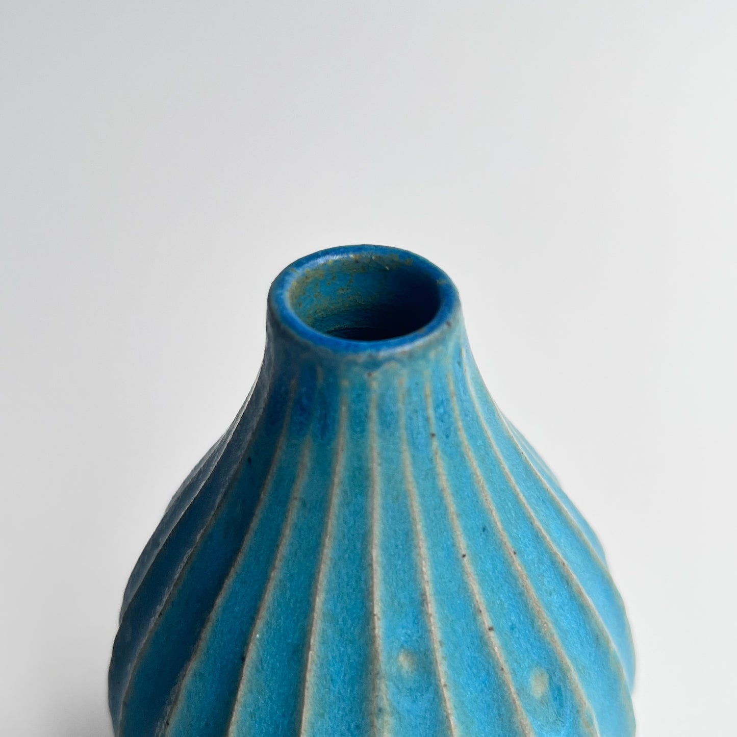 トルコ釉シノギ花器