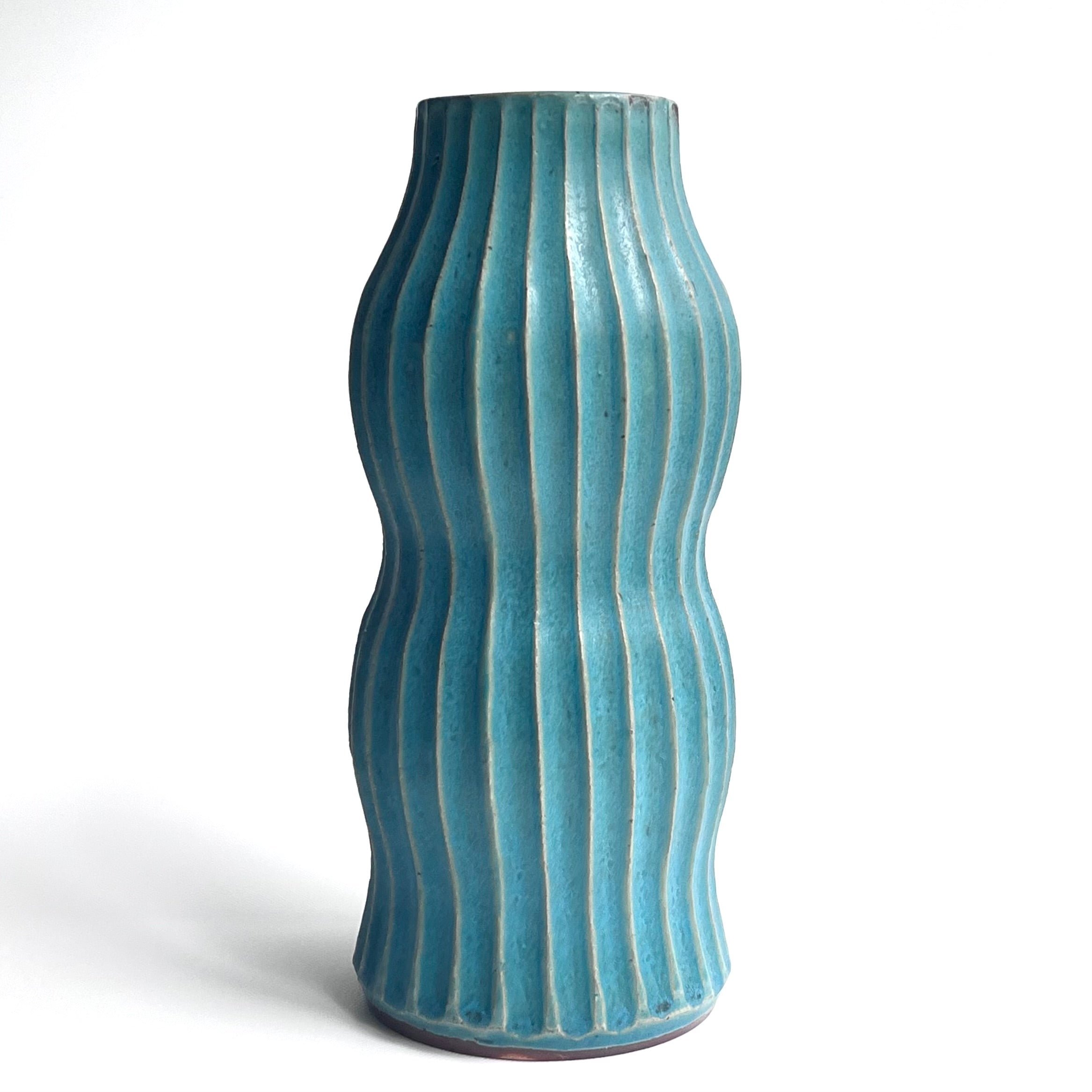 トルコ釉シノギ花器