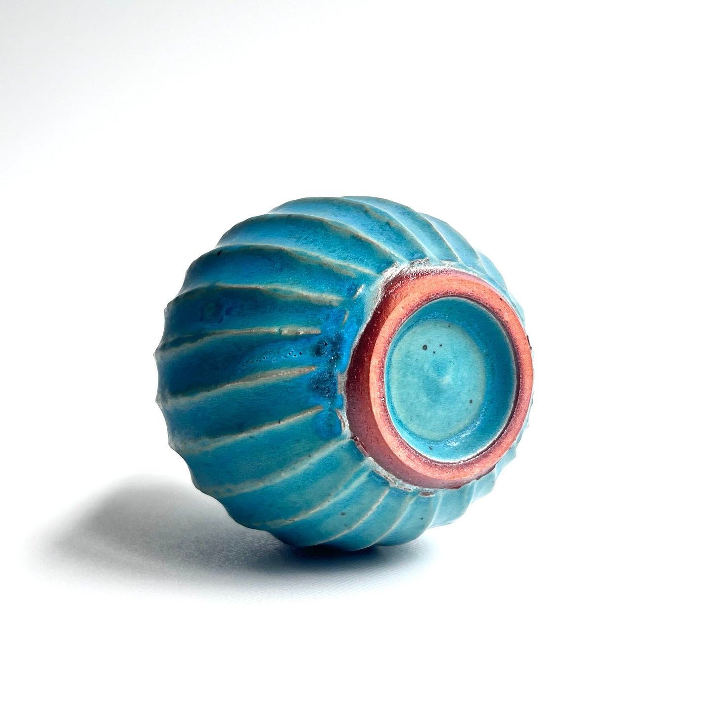 トルコ釉シノギ花器
