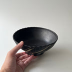 白線文様黒釉ボウル