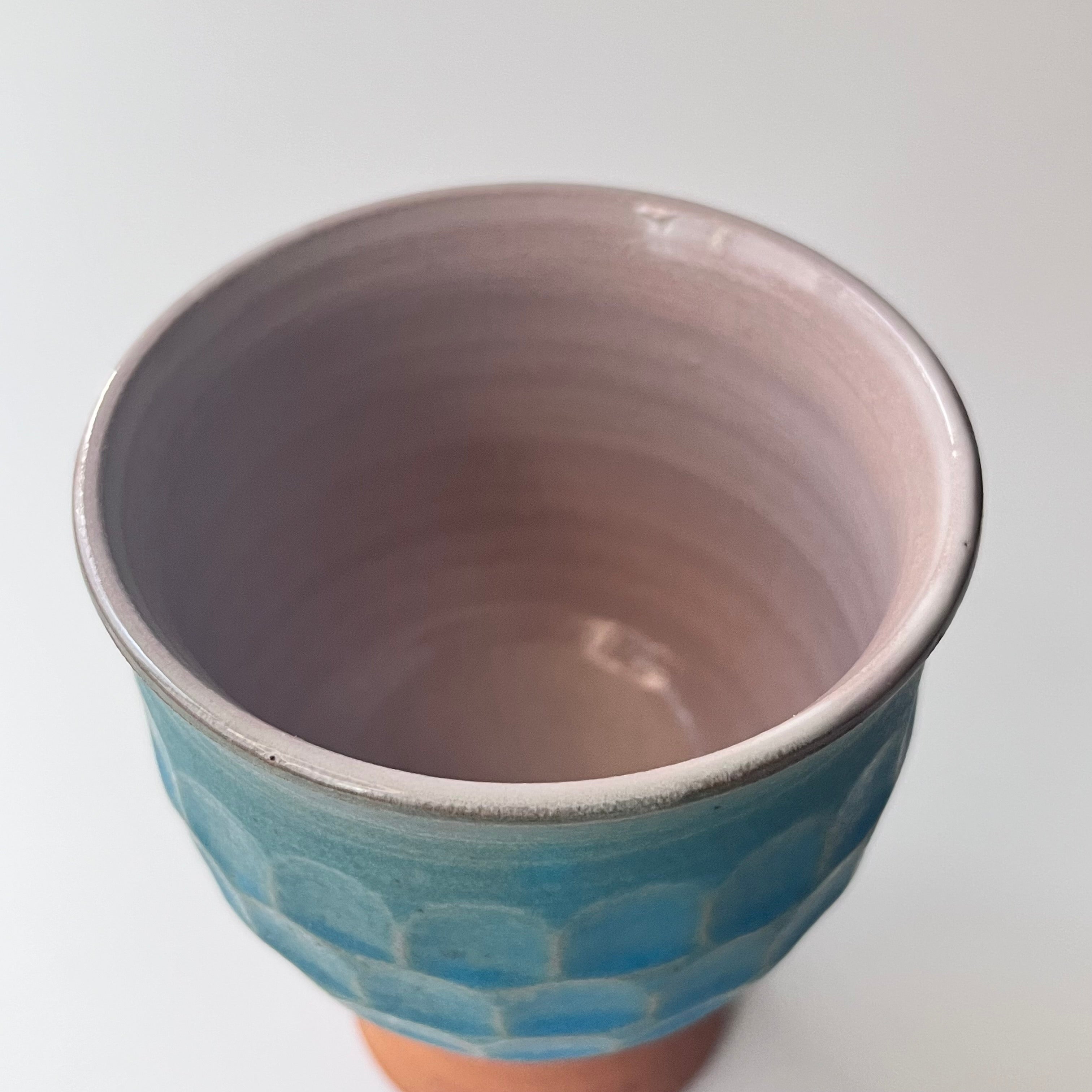 トルコ釉シノギ高杯カップ - dandeliOn