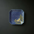 瑠璃釉柚木文角皿 - dandeliOn