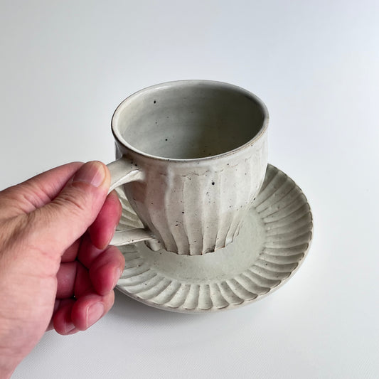 粉引コーヒーカップ&ソーサー
