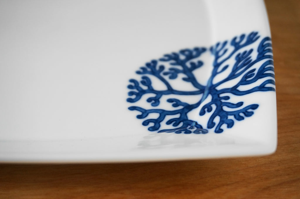 海松紋 ７寸正方角皿 - dandeliOn