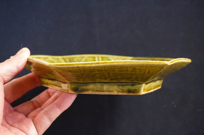 緑釉六角皿（POS）